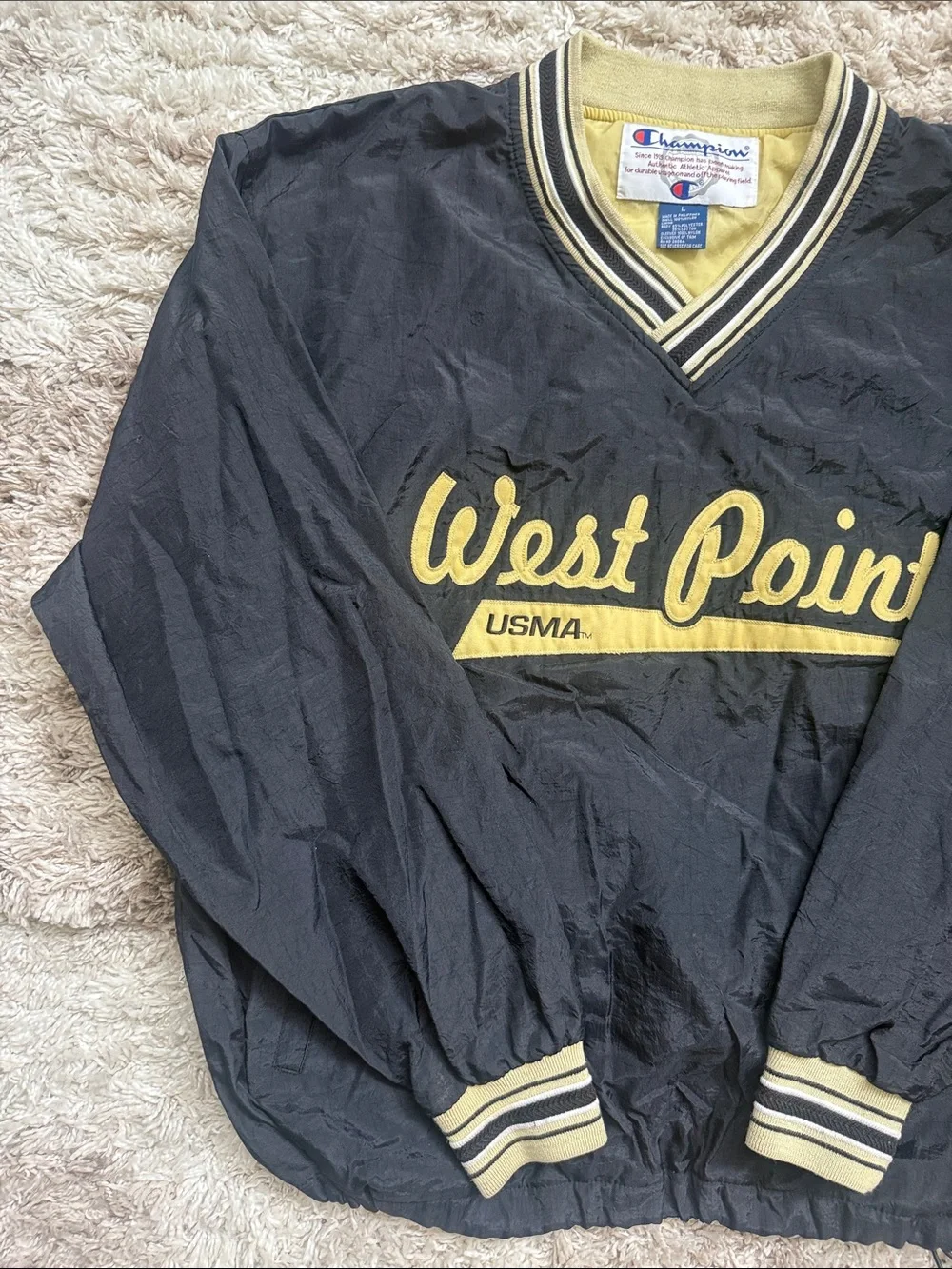Vintage 90’s Champion West Point USMA Pullover Windbreaker Sweatshirt Sz Large
